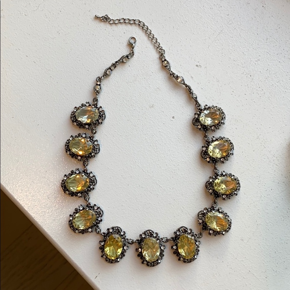 Yellow Statement Crystal Necklace